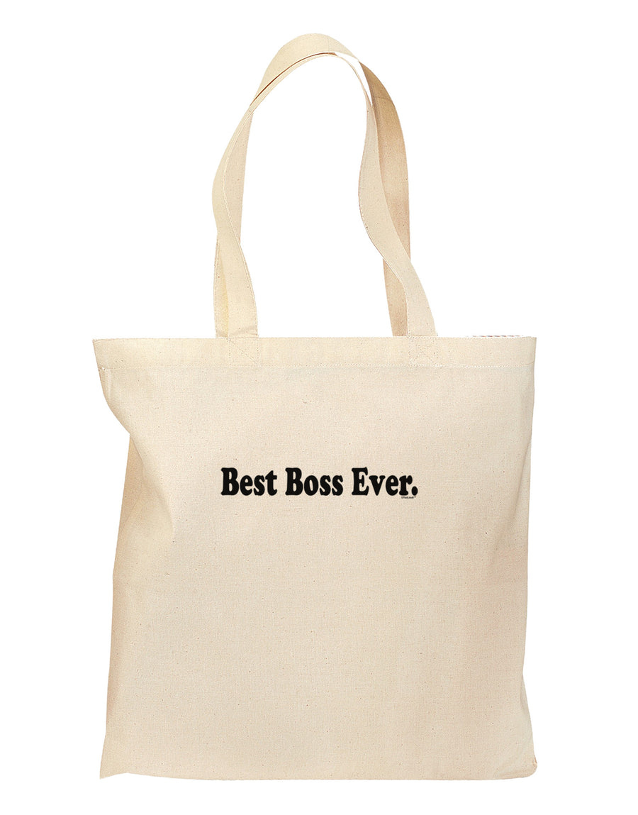 Best Boss Ever Text - Boss Day Grocery Tote Bag-Grocery Tote-TooLoud-Natural-Medium-Davson Sales