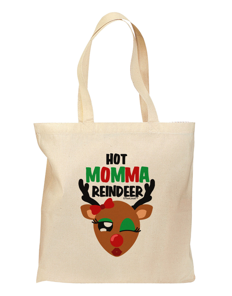 Hot Momma Reindeer Matching Deer Grocery Tote Bag-Grocery Tote-TooLoud-Natural-Medium-Davson Sales