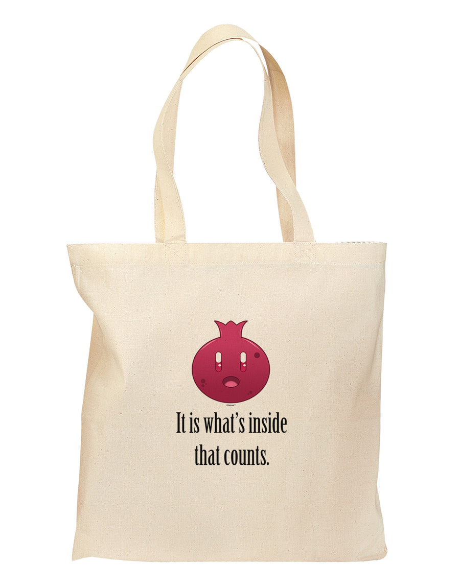 It is Whats Inside That Counts Grocery Tote Bag-Grocery Tote-TooLoud-Natural-Medium-Davson Sales