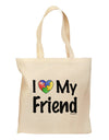 I Heart My Friend - Autism Awareness Grocery Tote Bag by TooLoud-Grocery Tote-TooLoud-Natural-Medium-Davson Sales