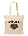 I Heart My - Cute Pug Dog - Black Grocery Tote Bag by TooLoud-Grocery Tote-TooLoud-Natural-Medium-Davson Sales