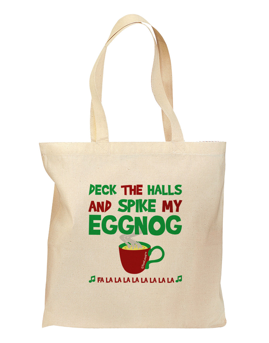 Spike My Eggnog Grocery Tote Bag-Grocery Tote-TooLoud-Natural-Medium-Davson Sales