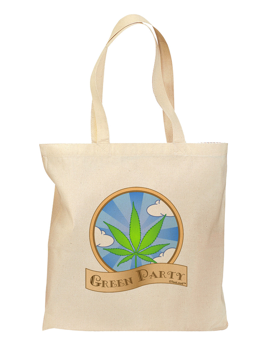 Green Party Symbol Grocery Tote Bag-Grocery Tote-TooLoud-Natural-Medium-Davson Sales