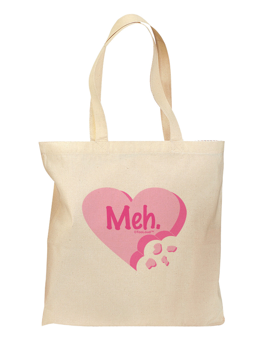 Meh Candy Heart - Valentines Day Grocery Tote Bag by TooLoud-Grocery Tote-TooLoud-Natural-Medium-Davson Sales