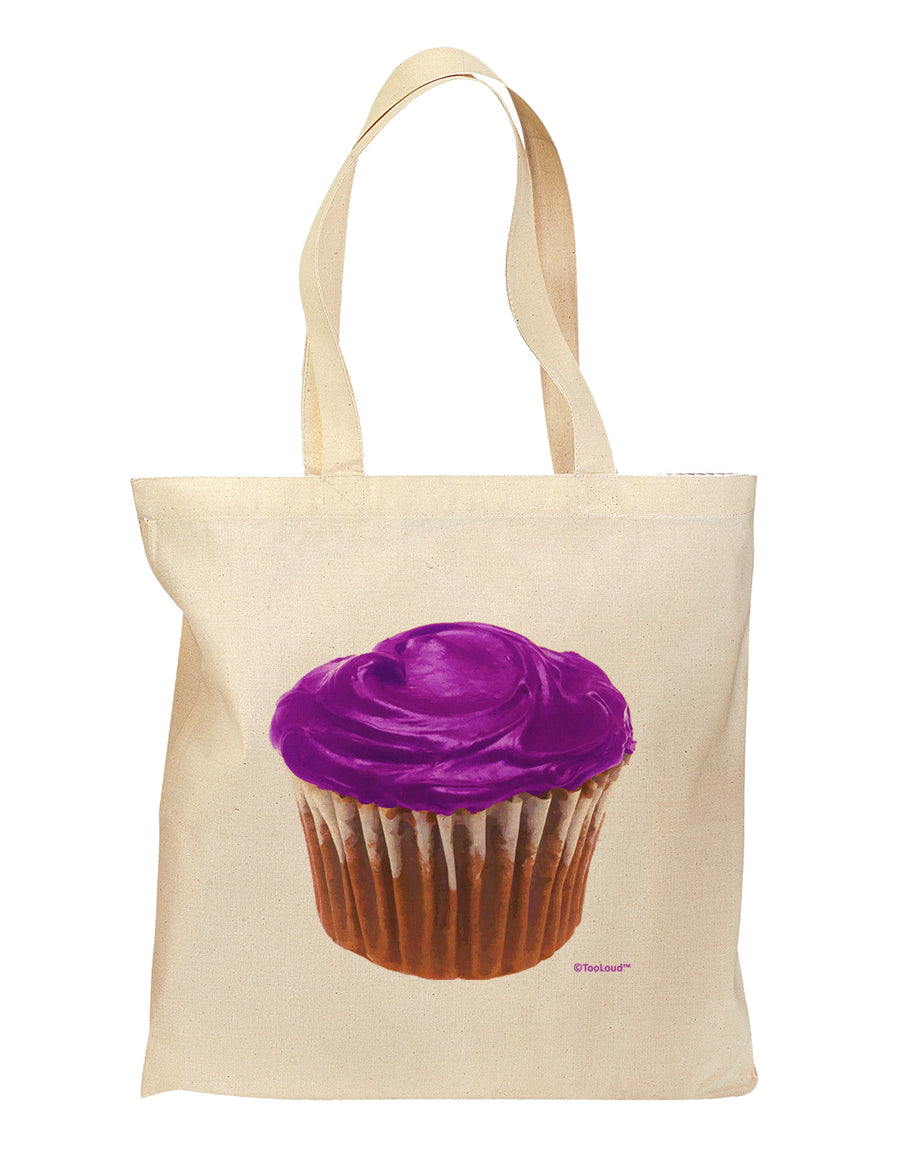 Giant Bright Purple Cupcake Grocery Tote Bag by TooLoud-Grocery Tote-TooLoud-Natural-Medium-Davson Sales