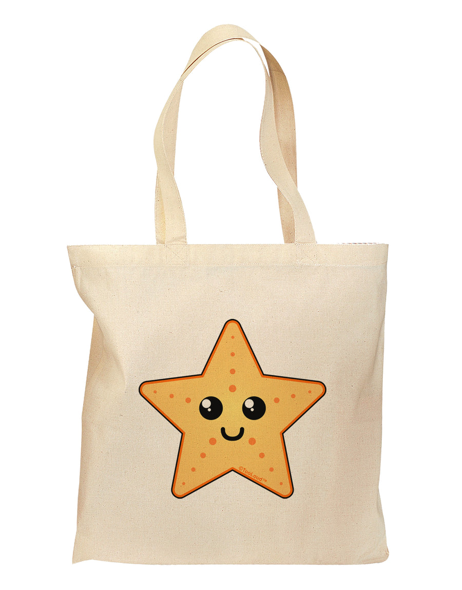 Cute Starfish Grocery Tote Bag by TooLoud-Grocery Tote-TooLoud-Natural-Medium-Davson Sales