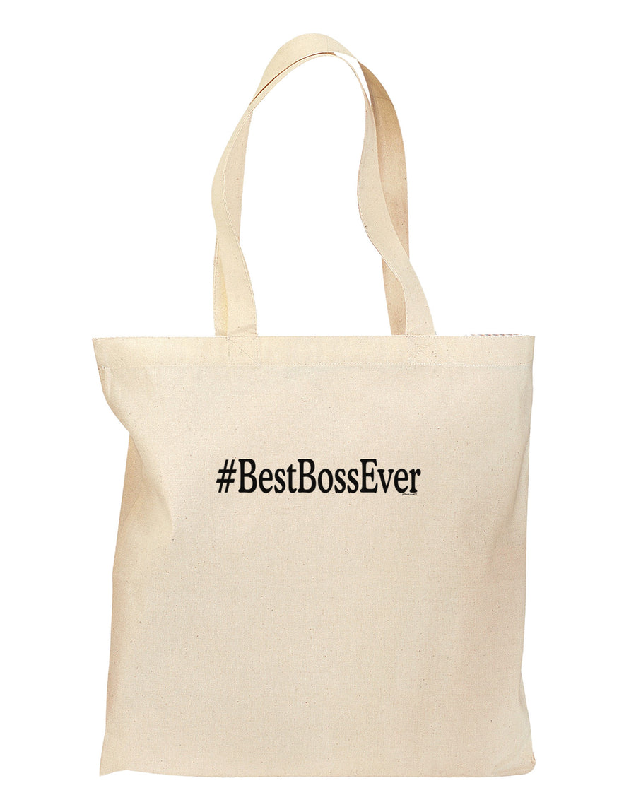 #BestBossEver Text - Boss Day Grocery Tote Bag-Grocery Tote-TooLoud-Natural-Medium-Davson Sales