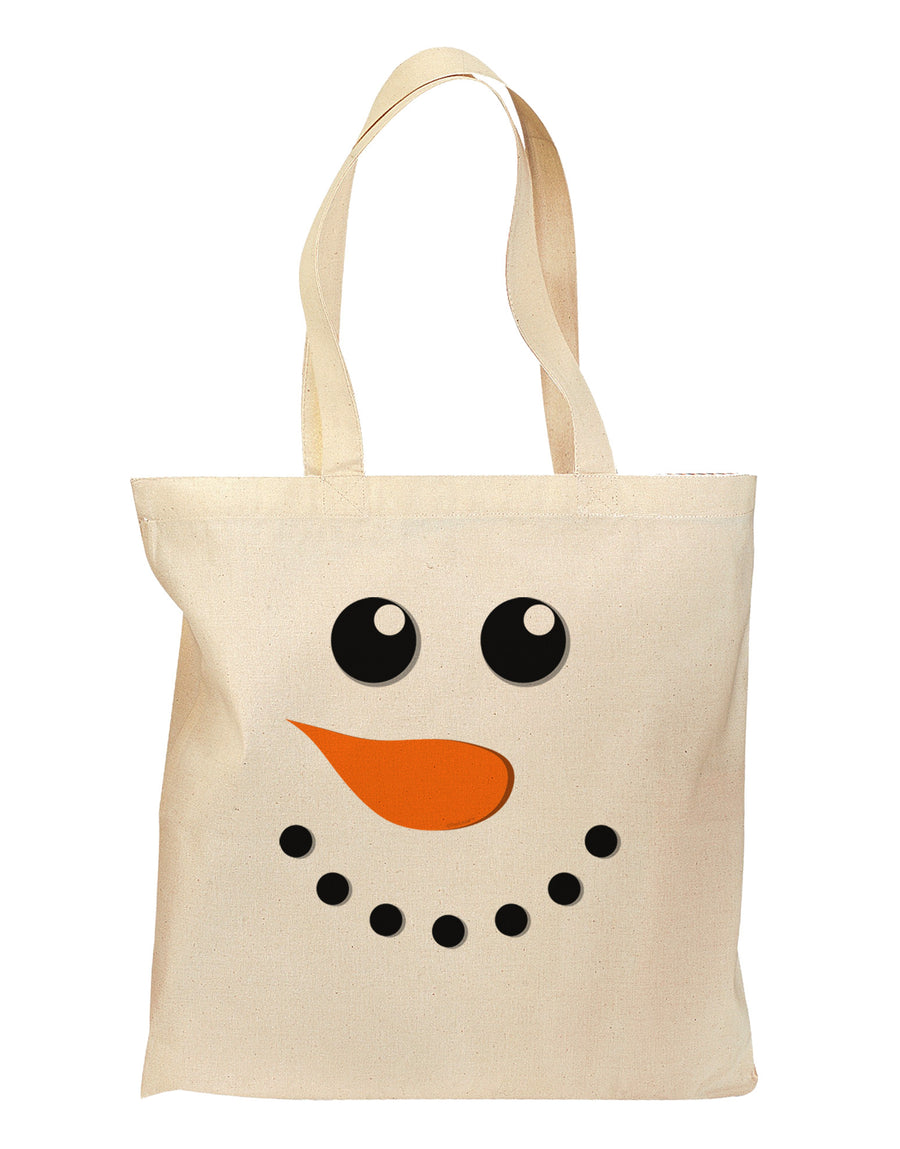 Snowman Face Christmas Grocery Tote Bag-Grocery Tote-TooLoud-Natural-Medium-Davson Sales