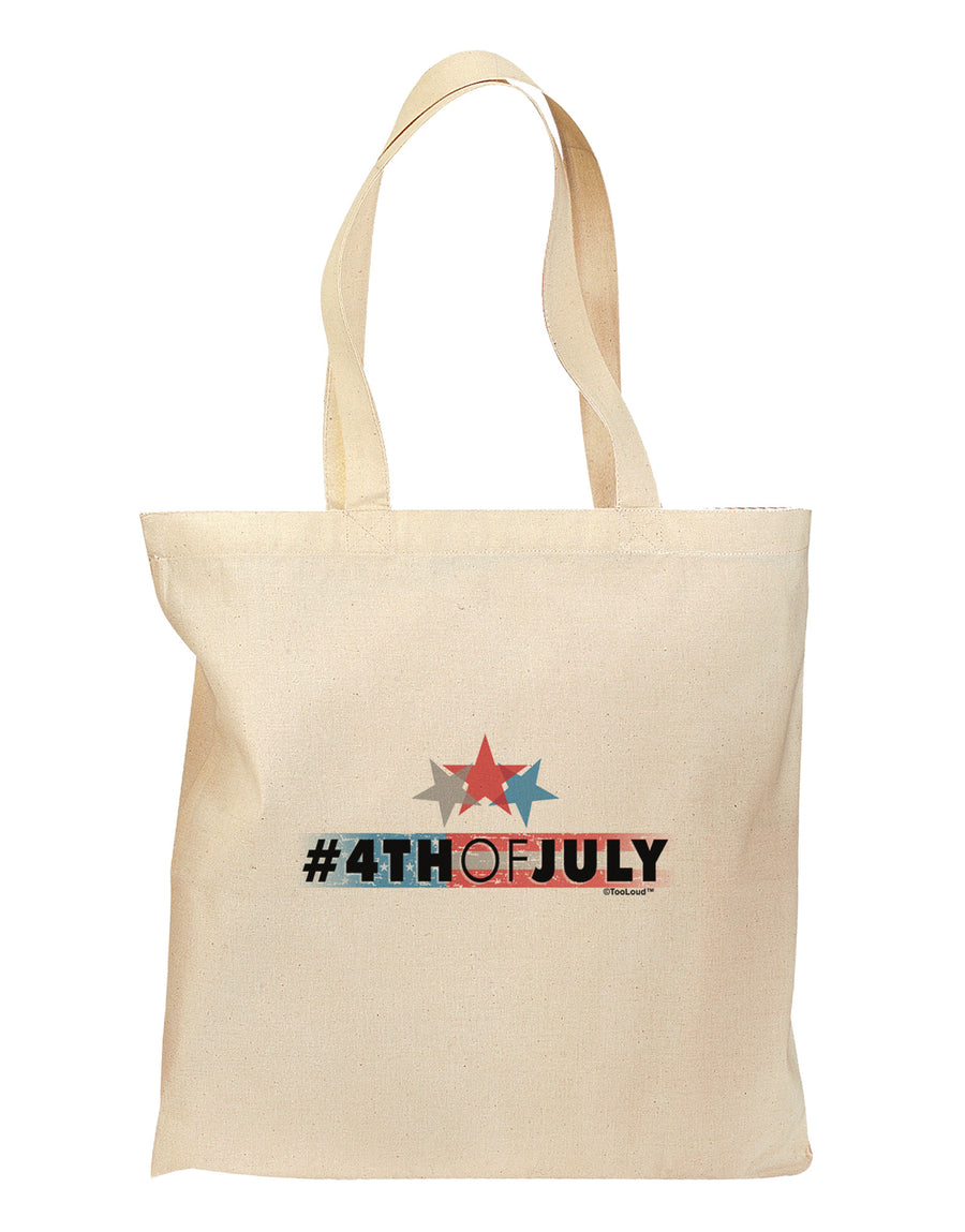 Hashtag 4th Of July Grocery Tote Bag-Grocery Tote-TooLoud-Natural-Medium-Davson Sales