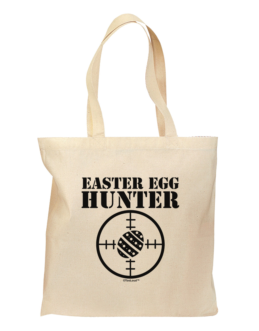 Easter Egg Hunter Black and White Grocery Tote Bag by TooLoud-Grocery Tote-TooLoud-Natural-Medium-Davson Sales