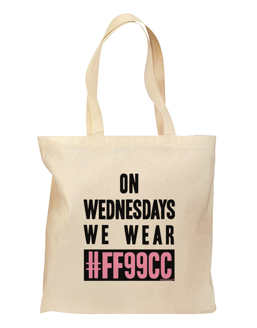 On Wednesdays We Wear FF99CC Grocery Tote Bag - Natural-Grocery Tote-TooLoud-Natural-Medium-Davson Sales