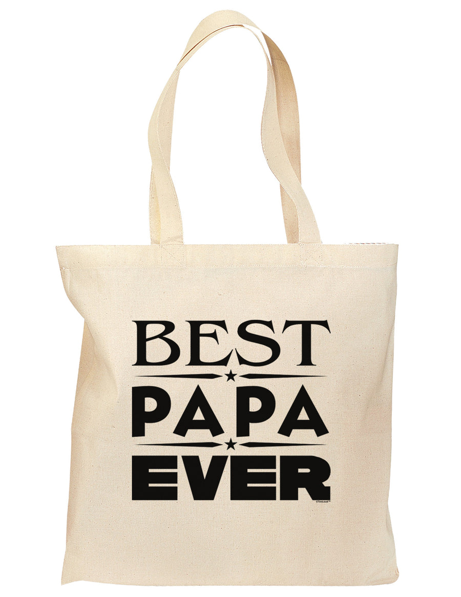 Best Papa Ever Grocery Tote Bag-Grocery Tote-TooLoud-Natural-Medium-Davson Sales