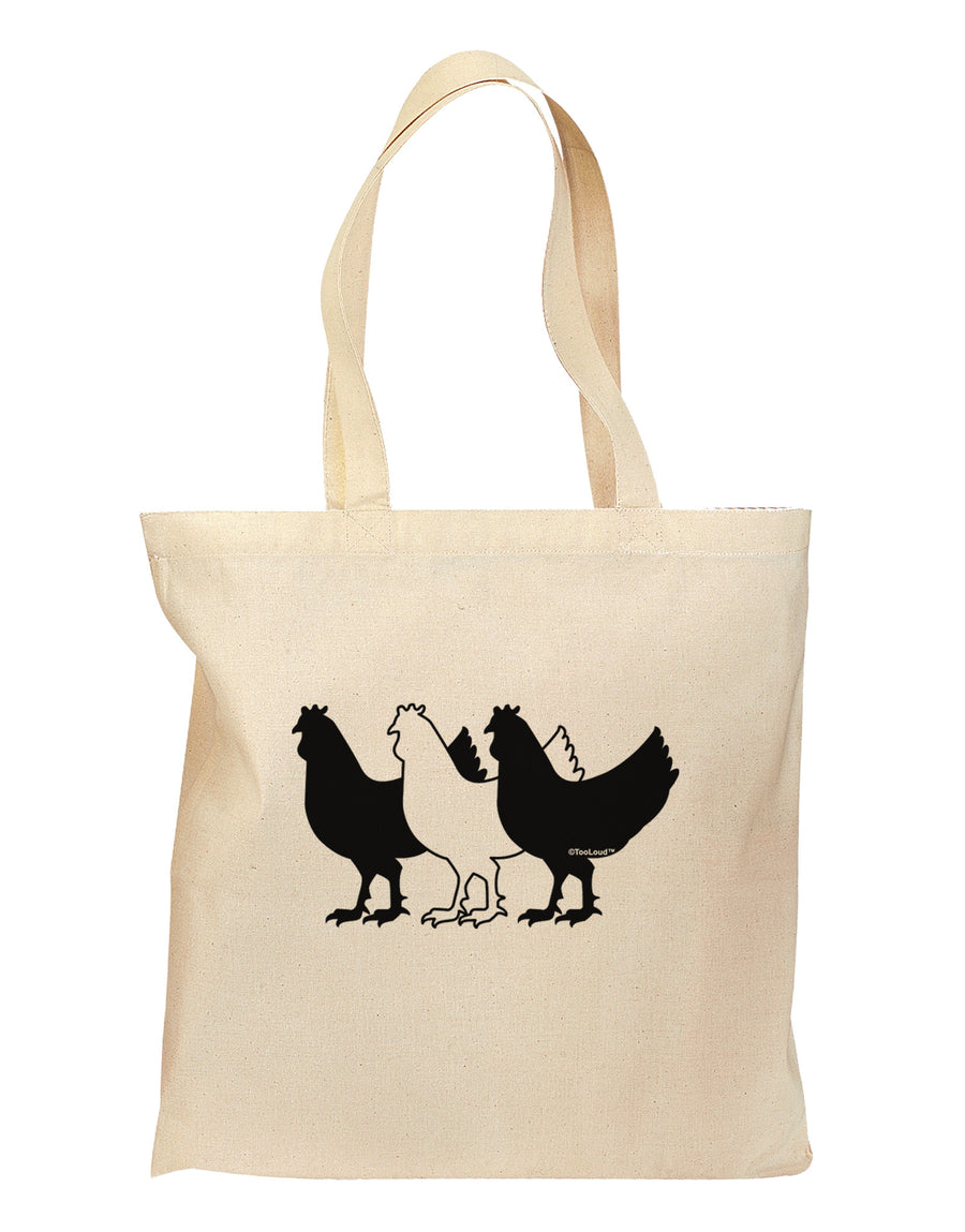 Three French Hens Grocery Tote Bag-Grocery Tote-TooLoud-Natural-Medium-Davson Sales