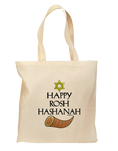 Happy Rosh Hashanah Grocery Tote Bag - Natural-Grocery Tote-TooLoud-Natural-Medium-Davson Sales