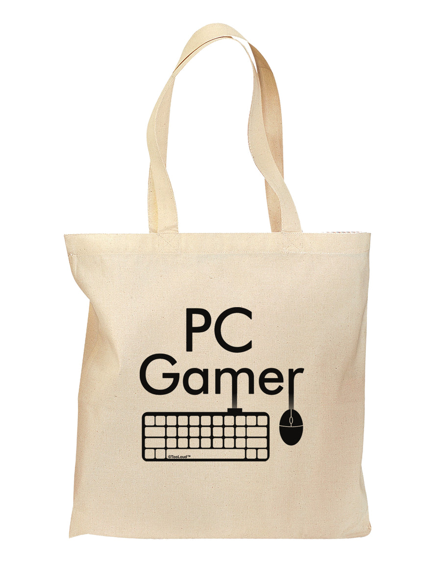 PC Gamer BnW Grocery Tote Bag by TooLoud-Grocery Tote-TooLoud-Natural-Medium-Davson Sales