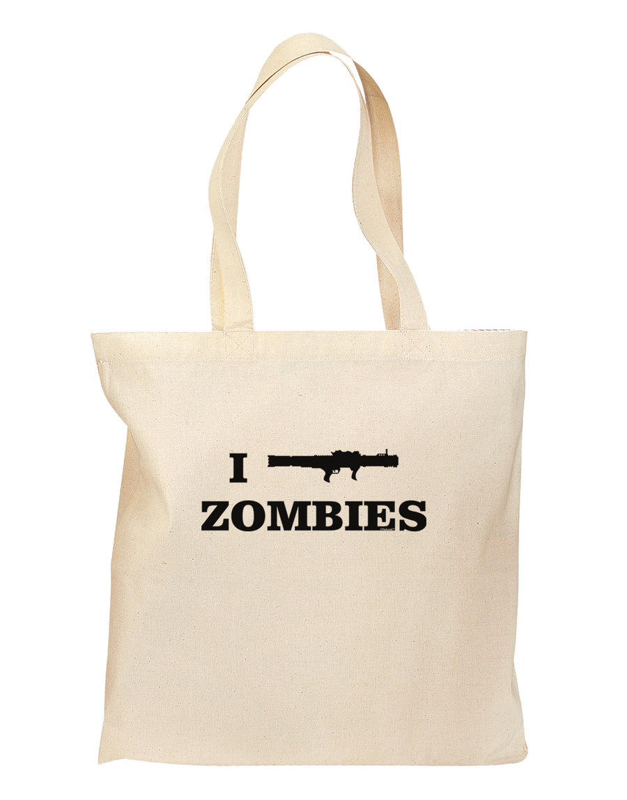 I Bazooka Zombies - Funny Apocalypse Grocery Tote Bag-Grocery Tote-TooLoud-Natural-Medium-Davson Sales