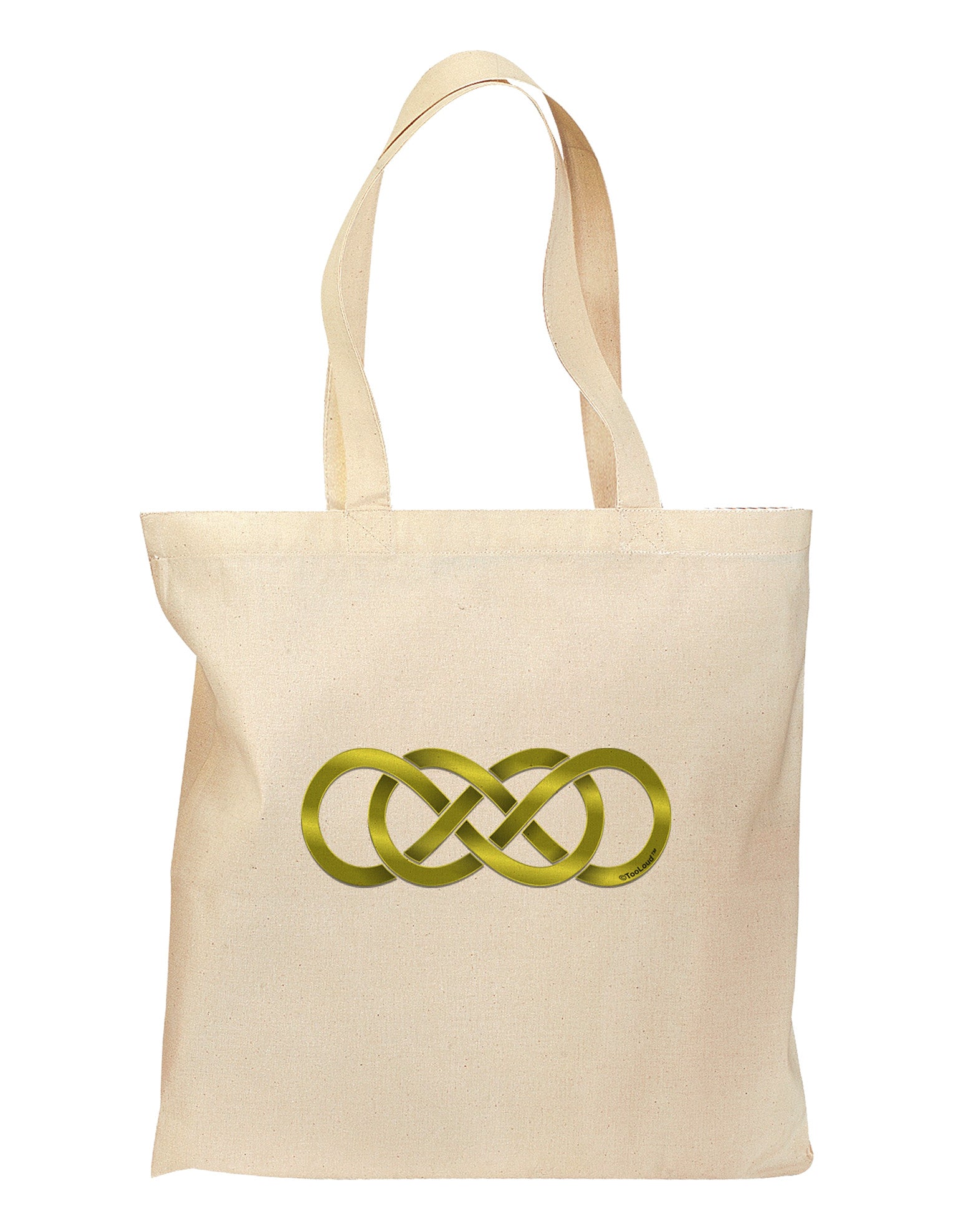 Double Infinity Gold Grocery Tote Bag - Natural-Grocery Tote-TooLoud-Natural-Medium-Davson Sales