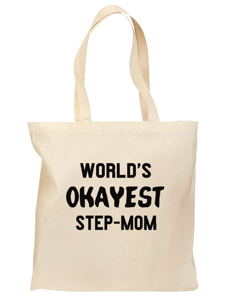 World's Okayest Step-Mom Grocery Tote Bag-Grocery Tote-TooLoud-Natural-Medium-Davson Sales