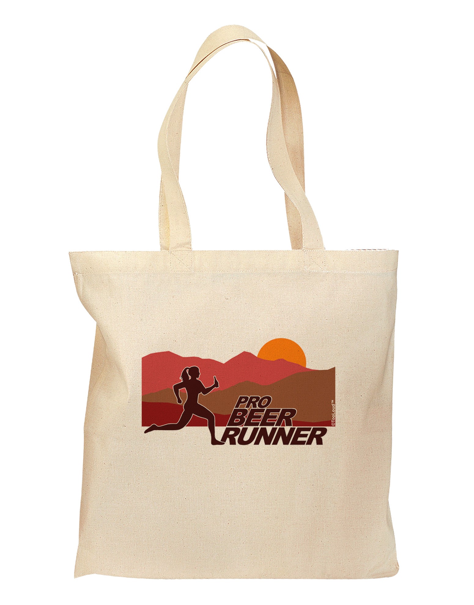 Pro Beer Runner Woman Grocery Tote Bag-Grocery Tote-TooLoud-Natural-Medium-Davson Sales