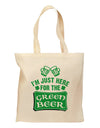 Just Here For The Green Beer Grocery Tote Bag-Grocery Tote-TooLoud-Natural-Medium-Davson Sales