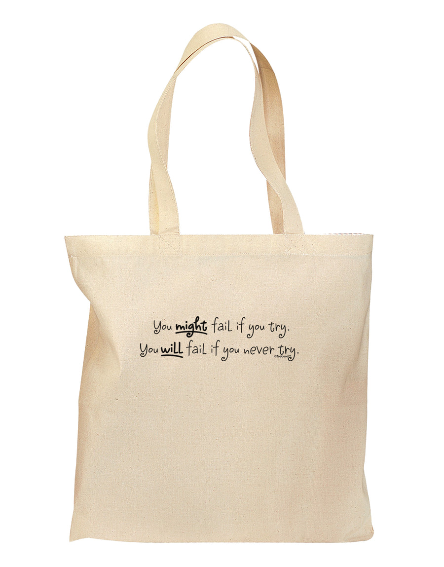 You Might Fail - Inspirational Words Grocery Tote Bag by TooLoud-Grocery Tote-TooLoud-Natural-Medium-Davson Sales