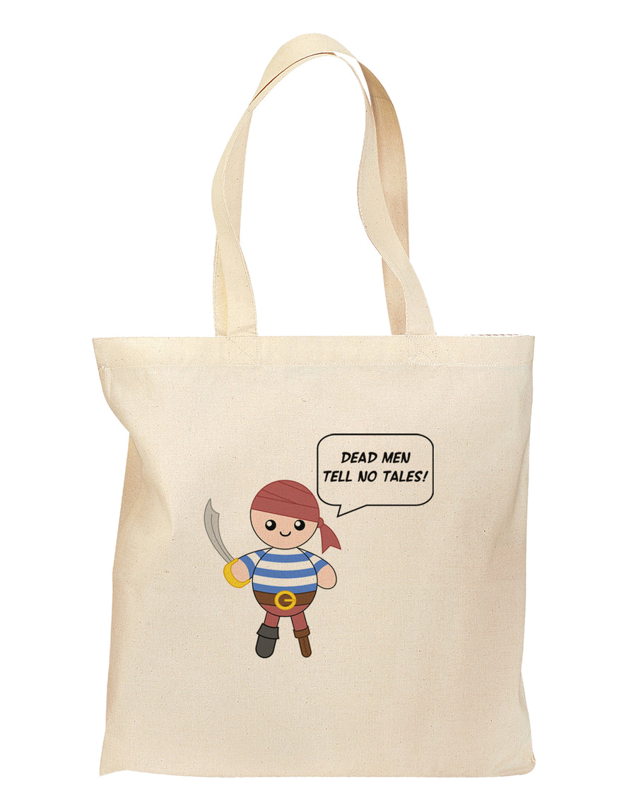 Dead Men Tell No Tales - Petey the Pirate Grocery Tote Bag-Grocery Tote-TooLoud-Natural-Medium-Davson Sales