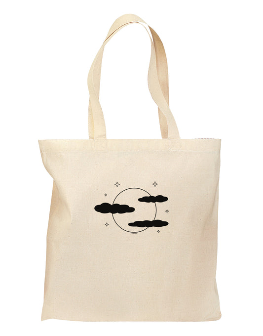 Moon and Stars - Halloween Grocery Tote Bag-Grocery Tote-TooLoud-Natural-Medium-Davson Sales