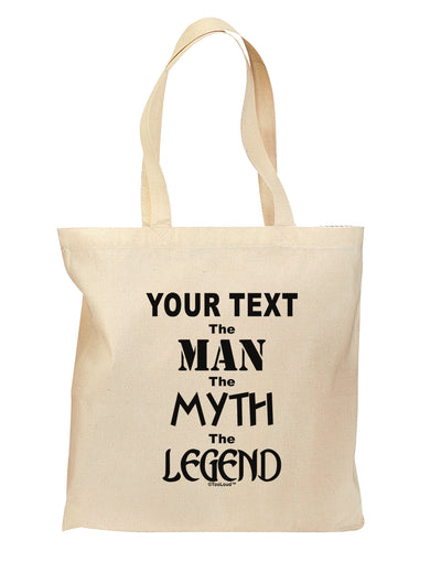 Personalized The Man The Myth The Legend Grocery Tote Bag - Natural by TooLoud-Grocery Tote-TooLoud-Natural-Medium-Davson Sales