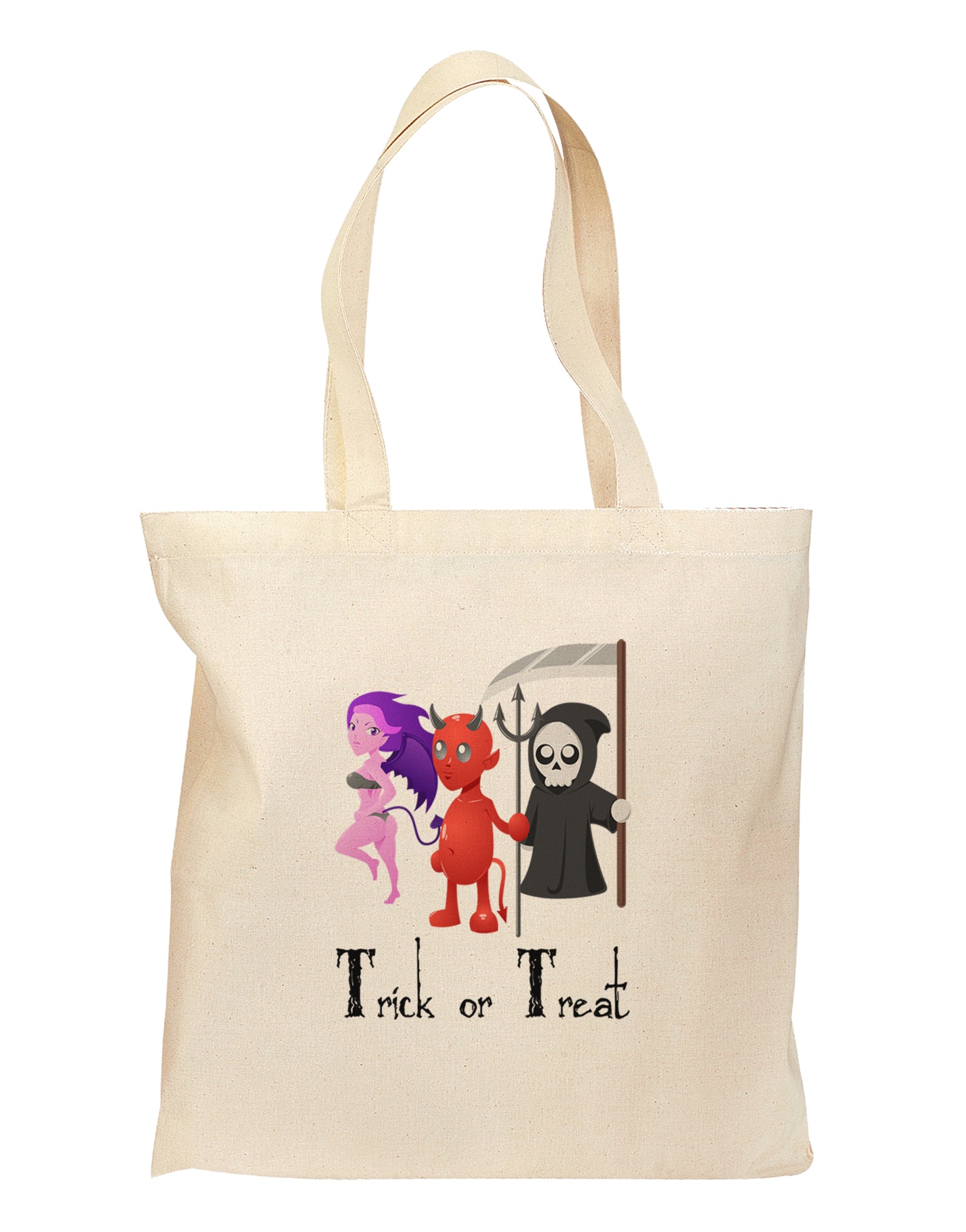 Reaper Devil Succubus - Trick or Treat Grocery Tote Bag-Grocery Tote-TooLoud-Natural-Medium-Davson Sales