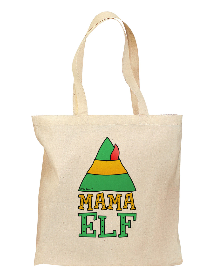 Matching Christmas Design - Elf Family - Mama Elf Grocery Tote Bag by TooLoud-Grocery Tote-TooLoud-Natural-Medium-Davson Sales