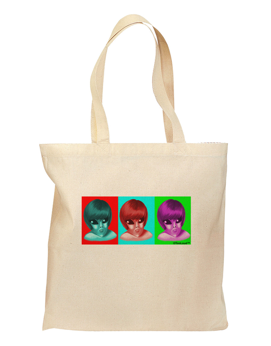 Extraterrestial Pop-art #1 Grocery Tote Bag by TooLoud-Grocery Tote-TooLoud-Natural-Medium-Davson Sales