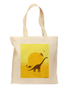 Brontosaurus and Pterodactyl Silhouettes with Sun Grocery Tote Bag by TooLoud-Grocery Tote-TooLoud-Natural-Medium-Davson Sales