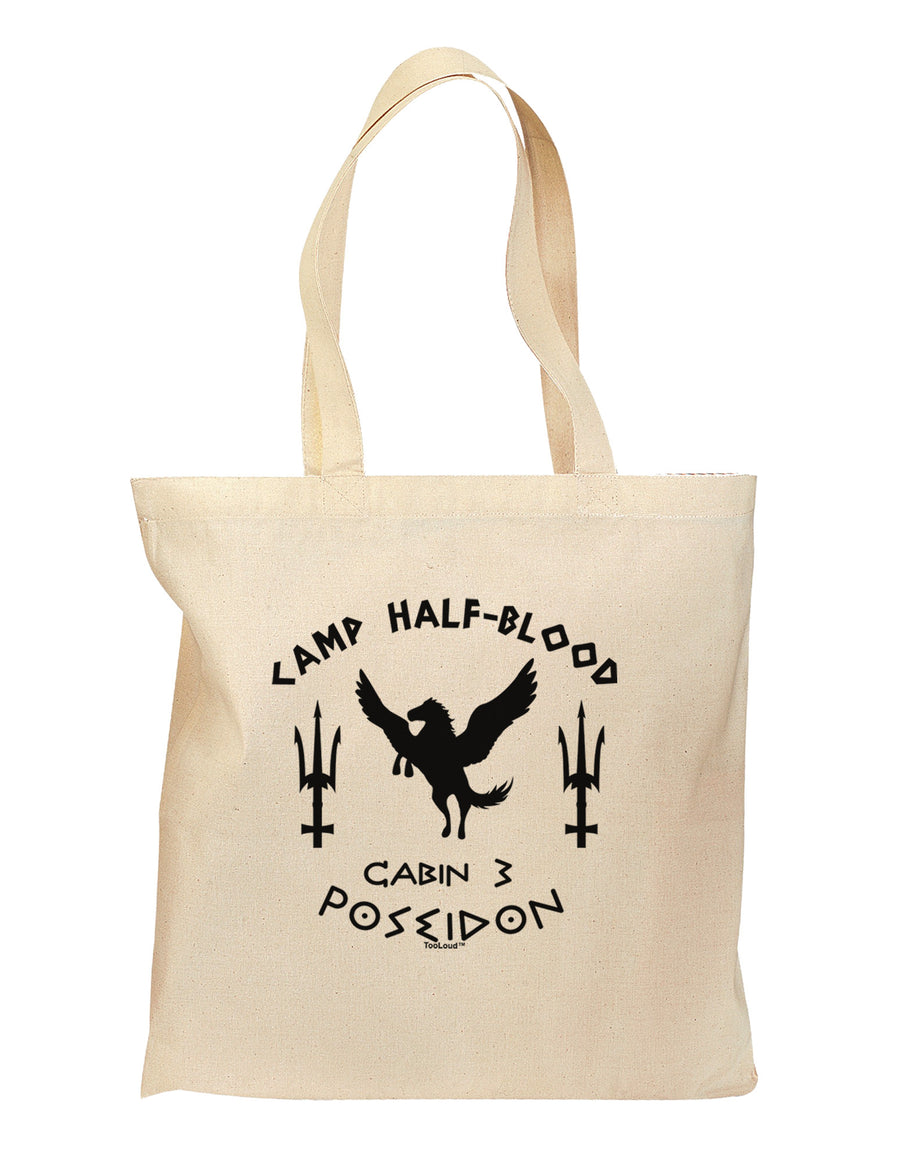 Cabin 3 Poseidon Camp Half Blood Grocery Tote Bag-Grocery Tote-TooLoud-Natural-Medium-Davson Sales