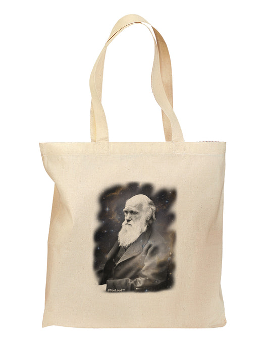 Charles Darwin In Space Grocery Tote Bag by TooLoud-Grocery Tote-TooLoud-Natural-Medium-Davson Sales