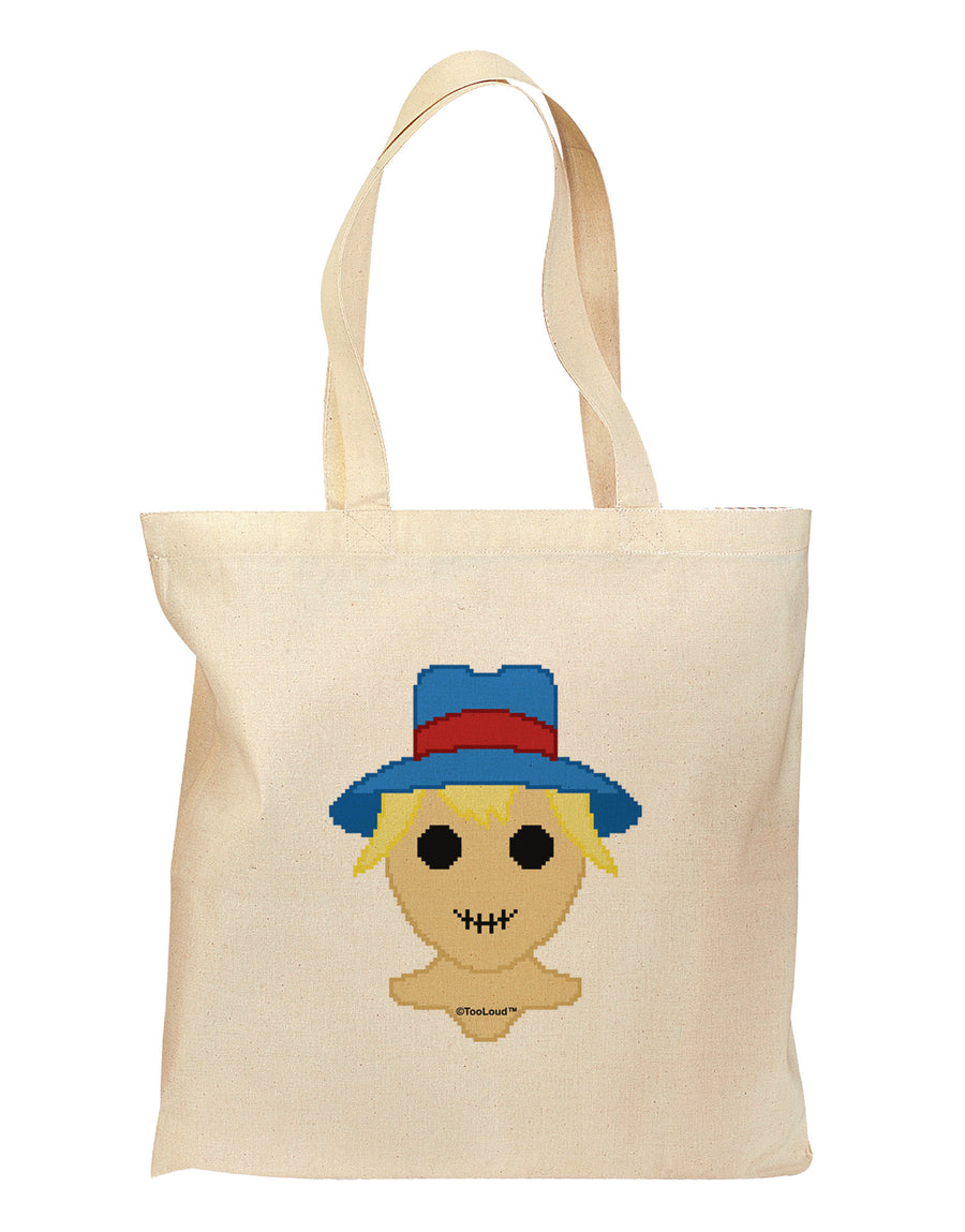 Cute Pixel Scarecrow Grocery Tote Bag-Grocery Tote-TooLoud-Natural-Medium-Davson Sales