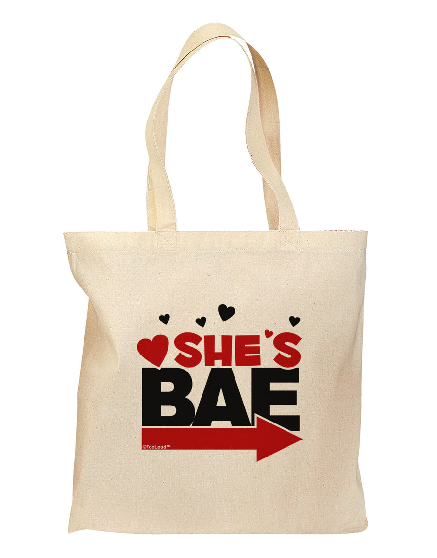 She's BAE - Right Arrow Grocery Tote Bag-Grocery Tote-TooLoud-Natural-Medium-Davson Sales