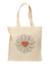 Pretty Daisy Heart Grocery Tote Bag - Natural-Grocery Tote-TooLoud-Natural-Medium-Davson Sales