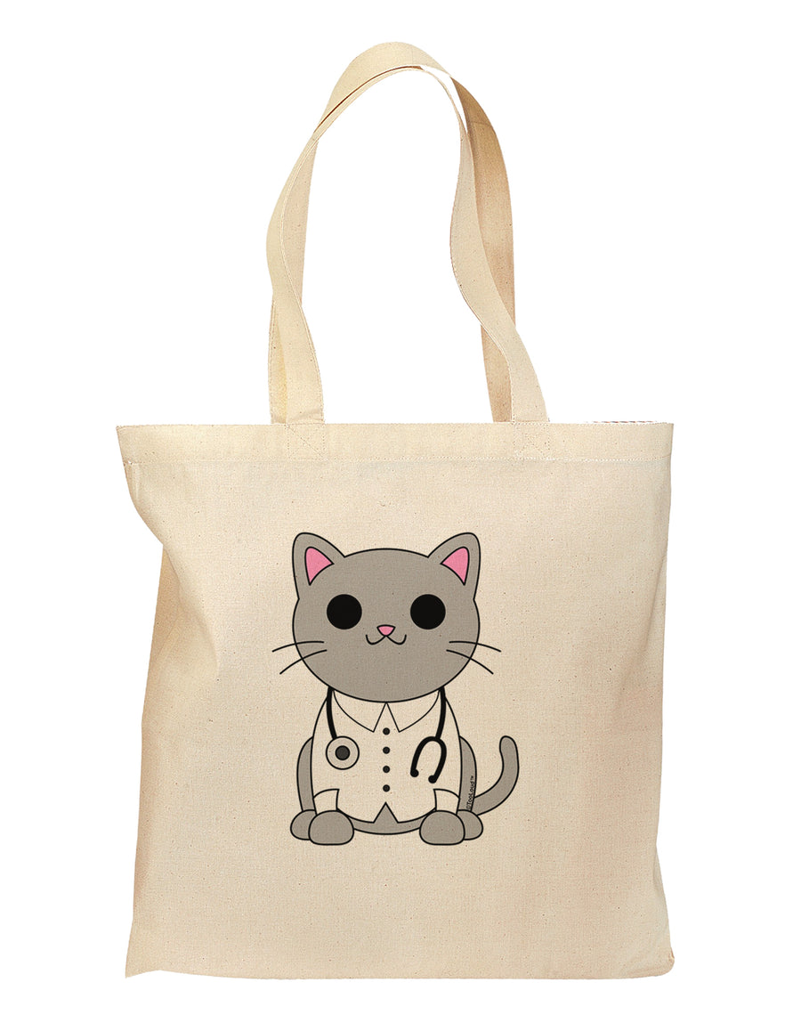 Dr Cat MD - Cute Cat Design Grocery Tote Bag by TooLoud-Grocery Tote-TooLoud-Natural-Medium-Davson Sales