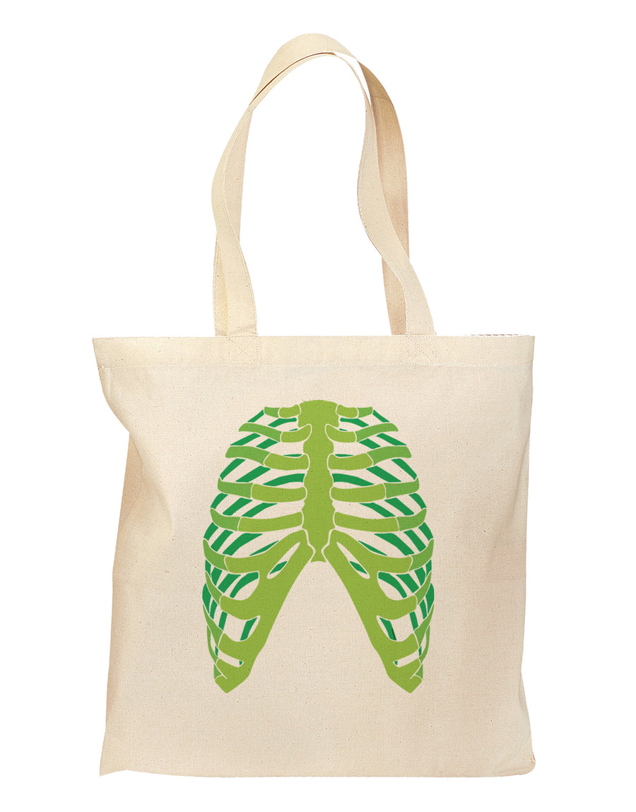 Human Green Skeleton Bones Ribcage Grocery Tote Bag-Grocery Tote-TooLoud-Natural-Medium-Davson Sales