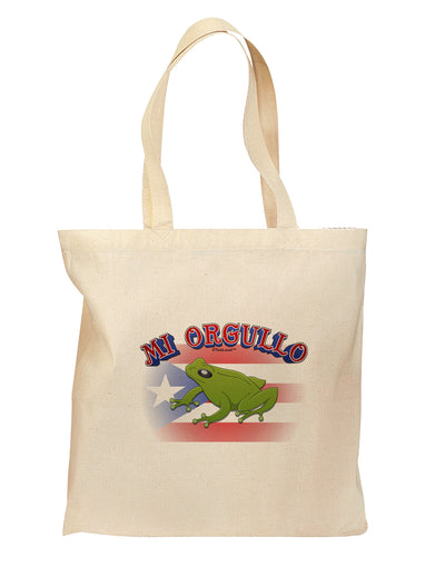 Mi Orgullo Coqui Grocery Tote Bag - Natural-Grocery Tote-TooLoud-Natural-Medium-Davson Sales