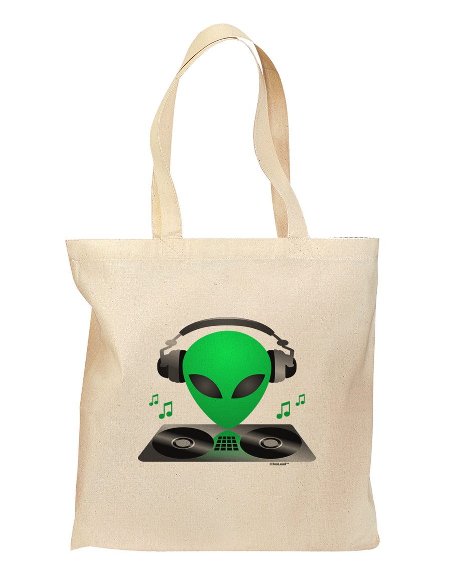 Alien DJ Grocery Tote Bag-Grocery Tote-TooLoud-Natural-Medium-Davson Sales