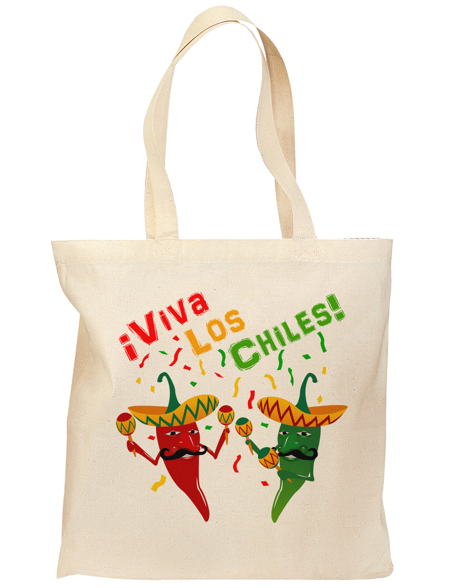 Viva Los Chiles Grocery Tote Bag-Grocery Tote-TooLoud-Natural-Medium-Davson Sales