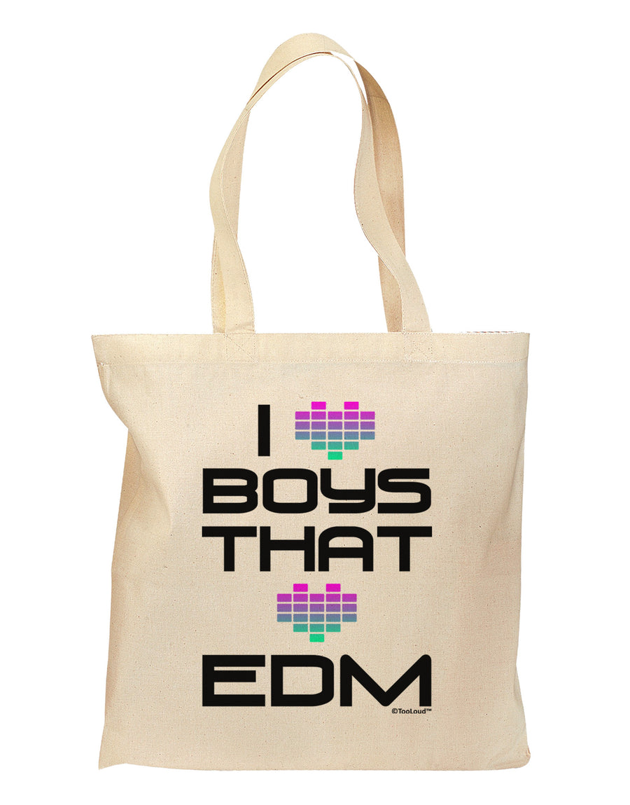 I Heart Boys That Heart EDM Grocery Tote Bag-Grocery Tote-TooLoud-Natural-Medium-Davson Sales