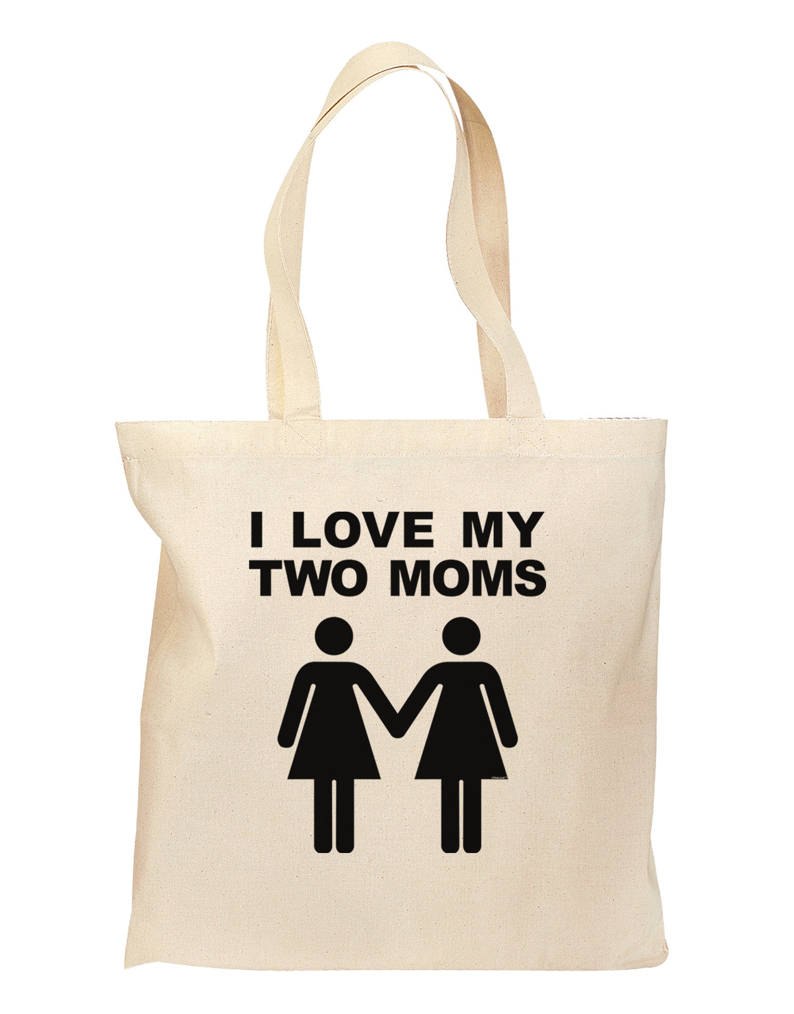I Love My Two Moms Lesbian Mother Grocery Tote Bag-Grocery Tote-TooLoud-Natural-Medium-Davson Sales