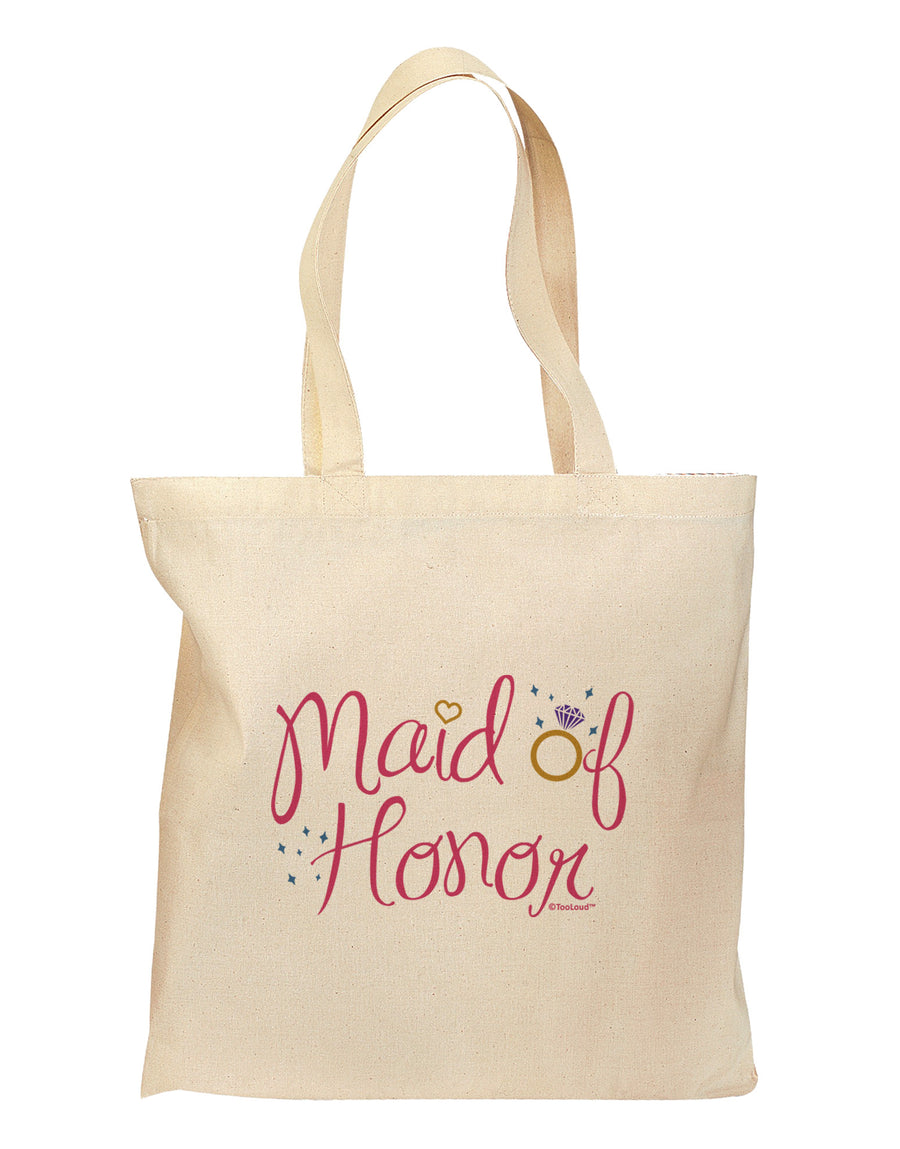 Maid of Honor - Diamond Ring Design - Color Grocery Tote Bag-Grocery Tote-TooLoud-Natural-Medium-Davson Sales