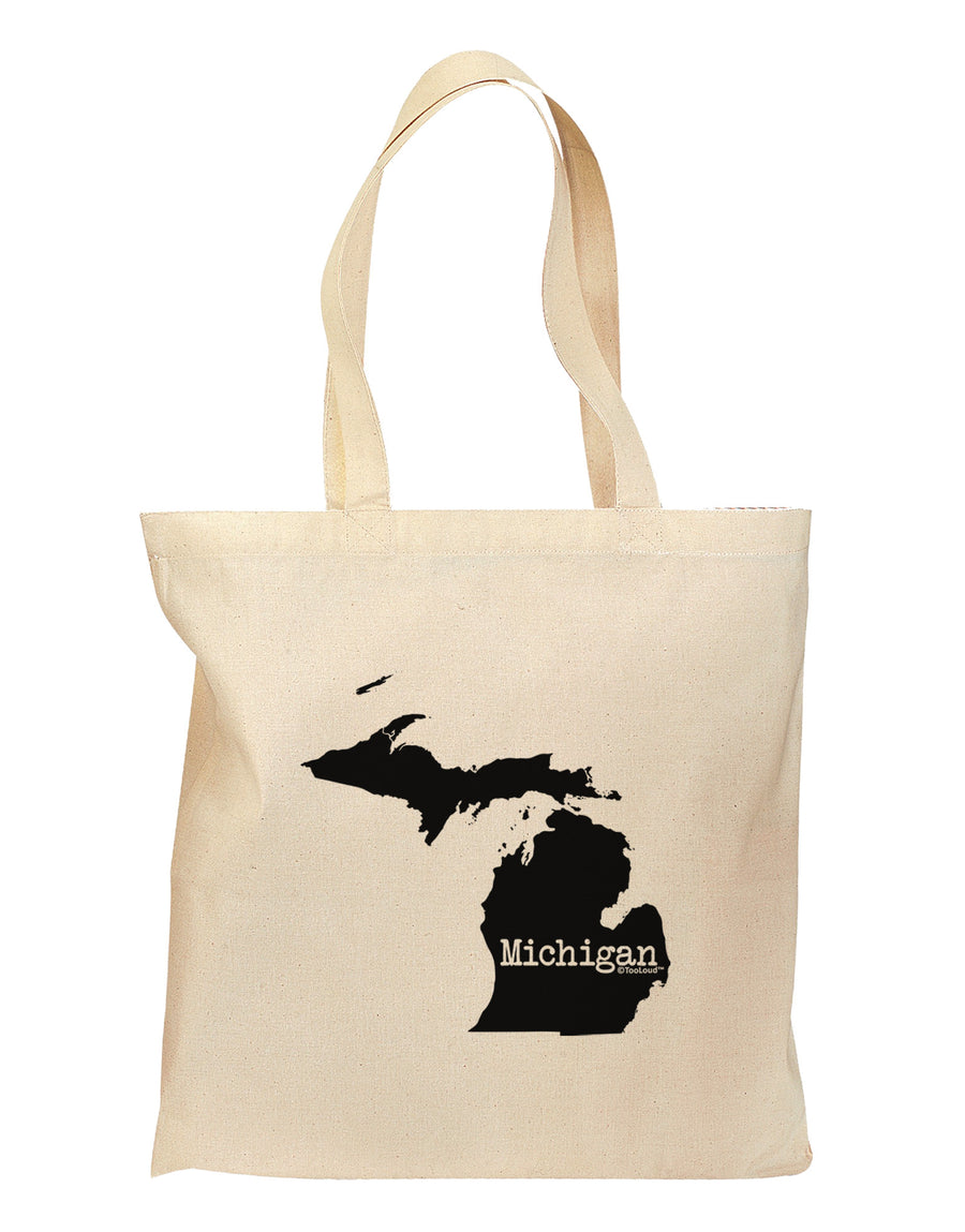 Michigan - United States Shape Grocery Tote Bag-Grocery Tote-TooLoud-Natural-Medium-Davson Sales