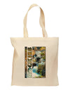 Rockies Waterfall with Text Grocery Tote Bag - Natural-Grocery Tote-TooLoud-Natural-Medium-Davson Sales