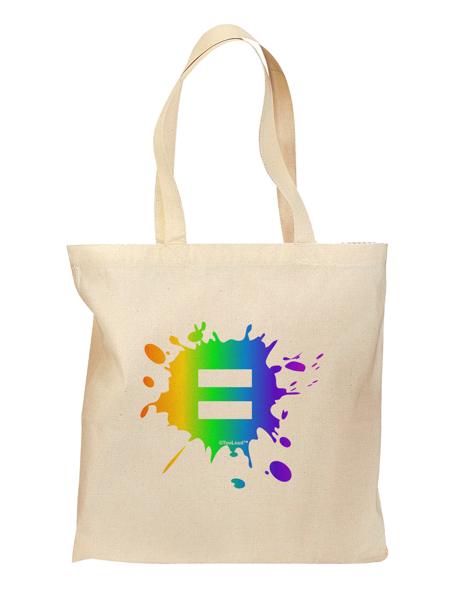 Equal Rainbow Paint Splatter Grocery Tote Bag by TooLoud-Grocery Tote-TooLoud-Natural-Medium-Davson Sales