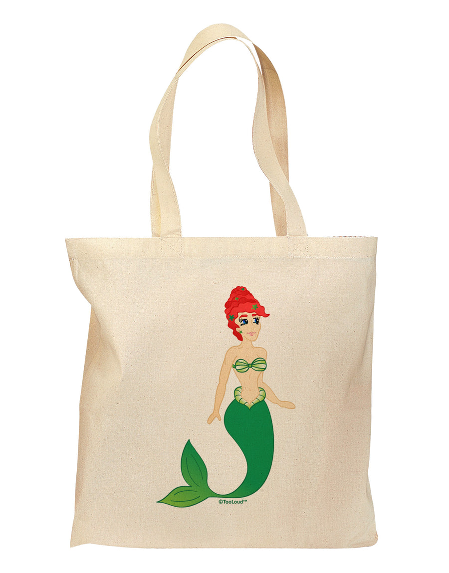 Mermaid Design - Green Grocery Tote Bag-Grocery Tote-TooLoud-Natural-Medium-Davson Sales