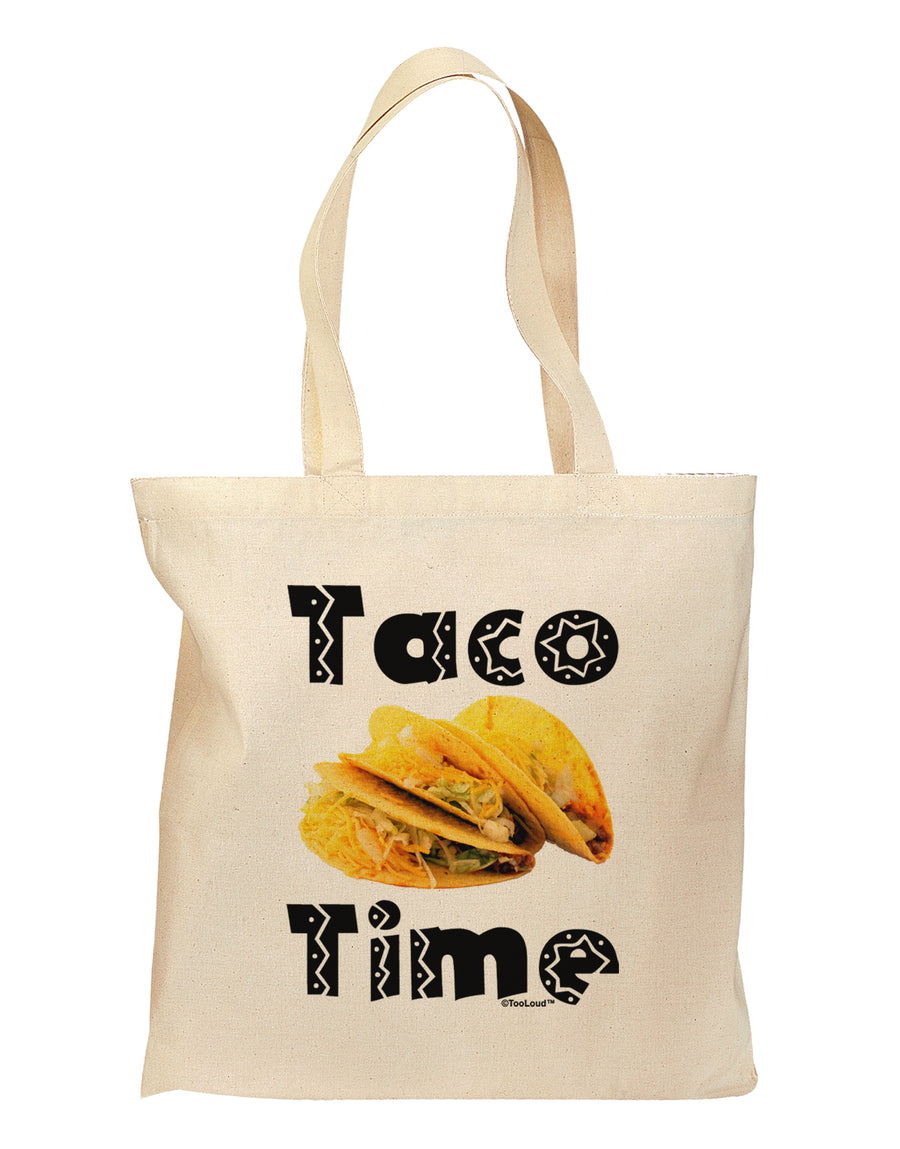 Taco Time - Mexican Food Design Grocery Tote Bag by TooLoud-Grocery Tote-TooLoud-Natural-Medium-Davson Sales